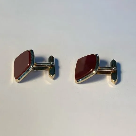 Brown Gold Vintage Cufflinks - Picture 5 of 9